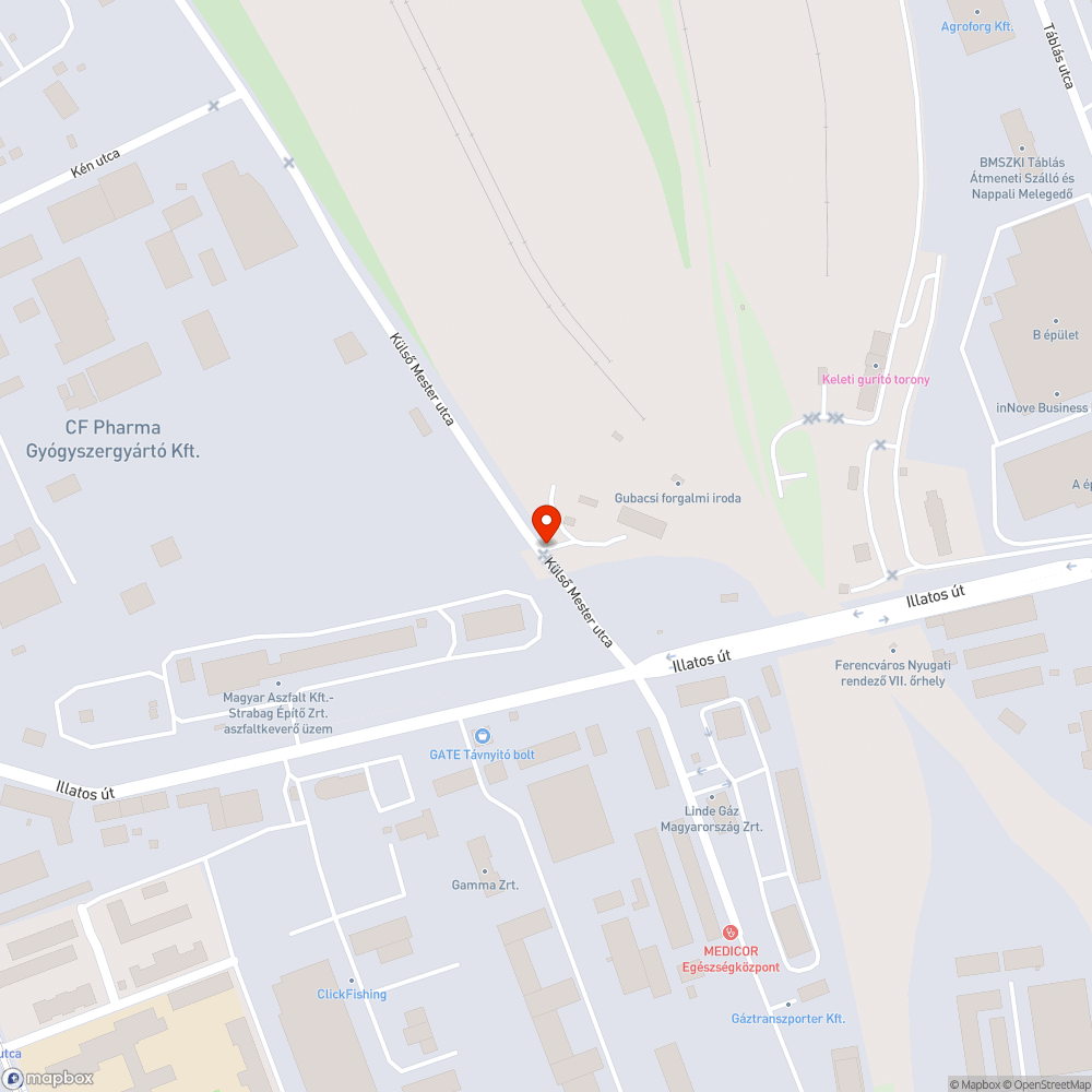 Használaton kívüli vasúti átjáró bejelentés helye