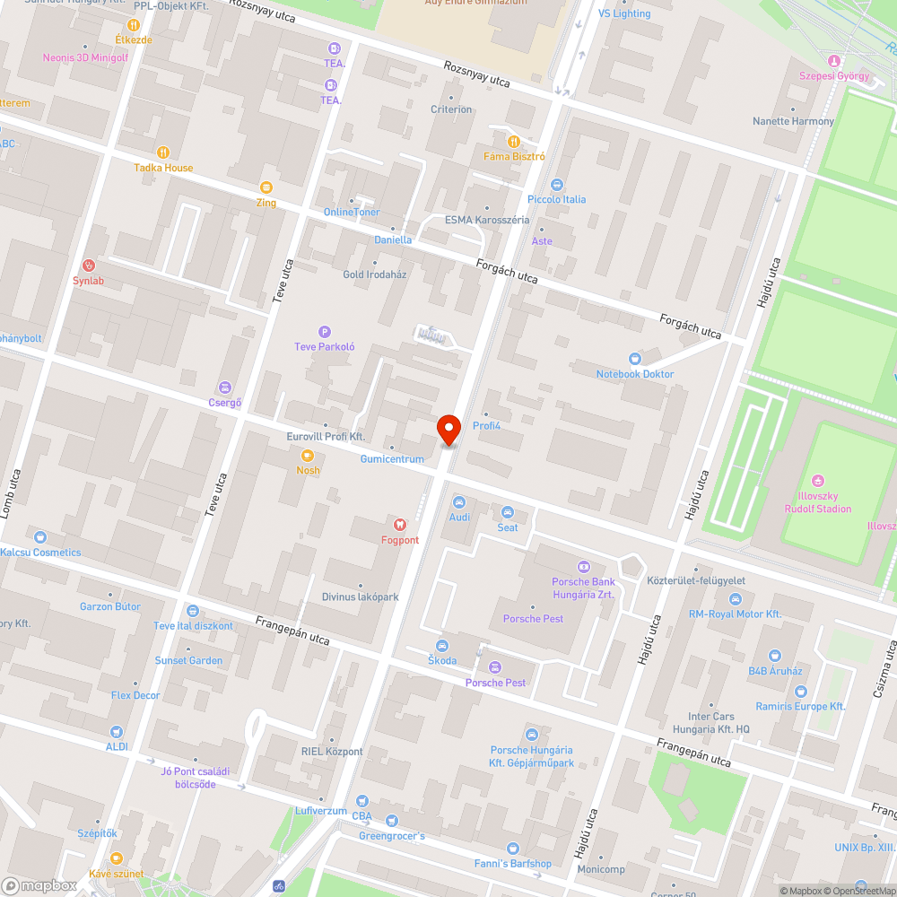 Kosz bejelentés helye