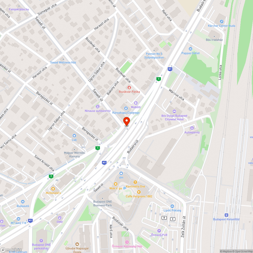 Budaörsi - Sasadi támfal bejelentés helye