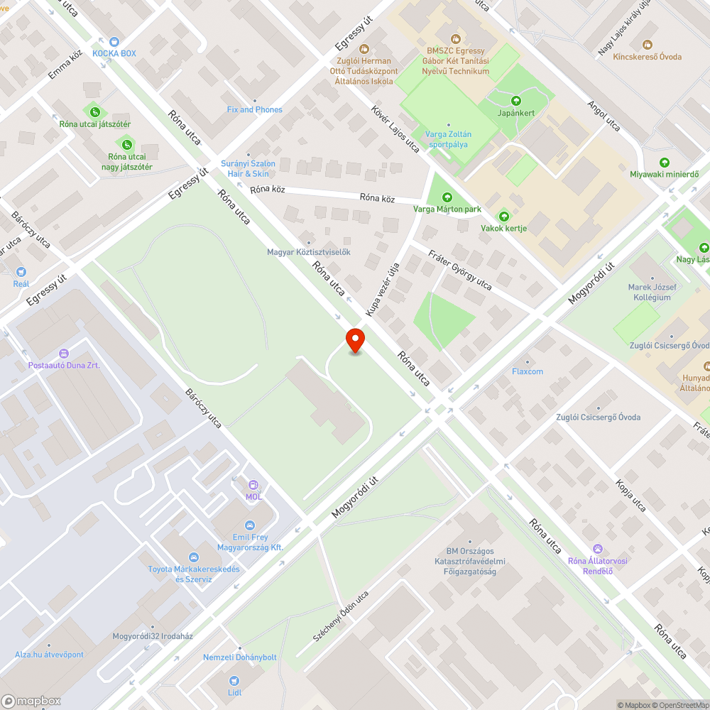 Aszfaltal felszórt zöldterület bejelentés helye