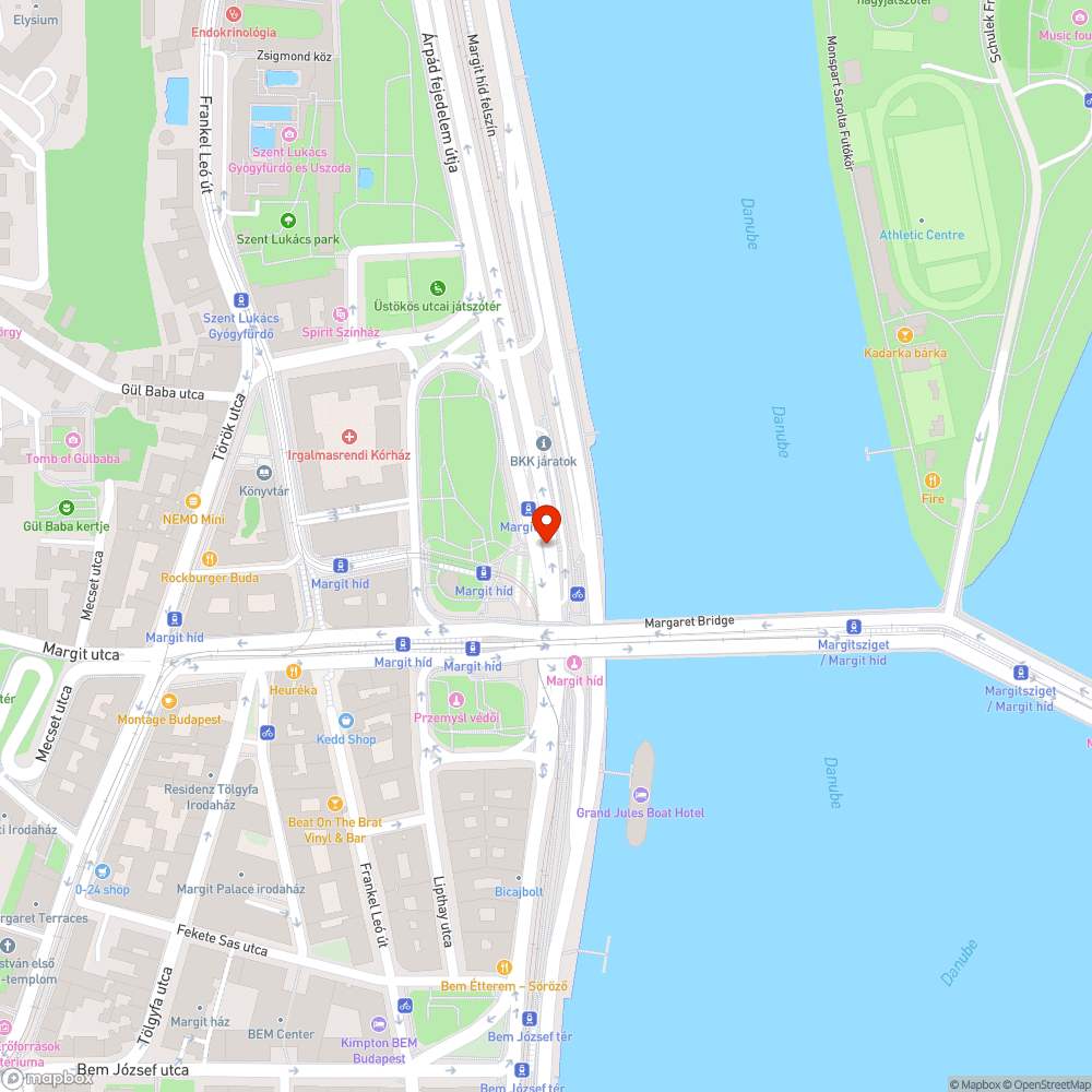 Lekopott zebra kerékpárút felfestés Margit híd budai hf. bejelentés helye