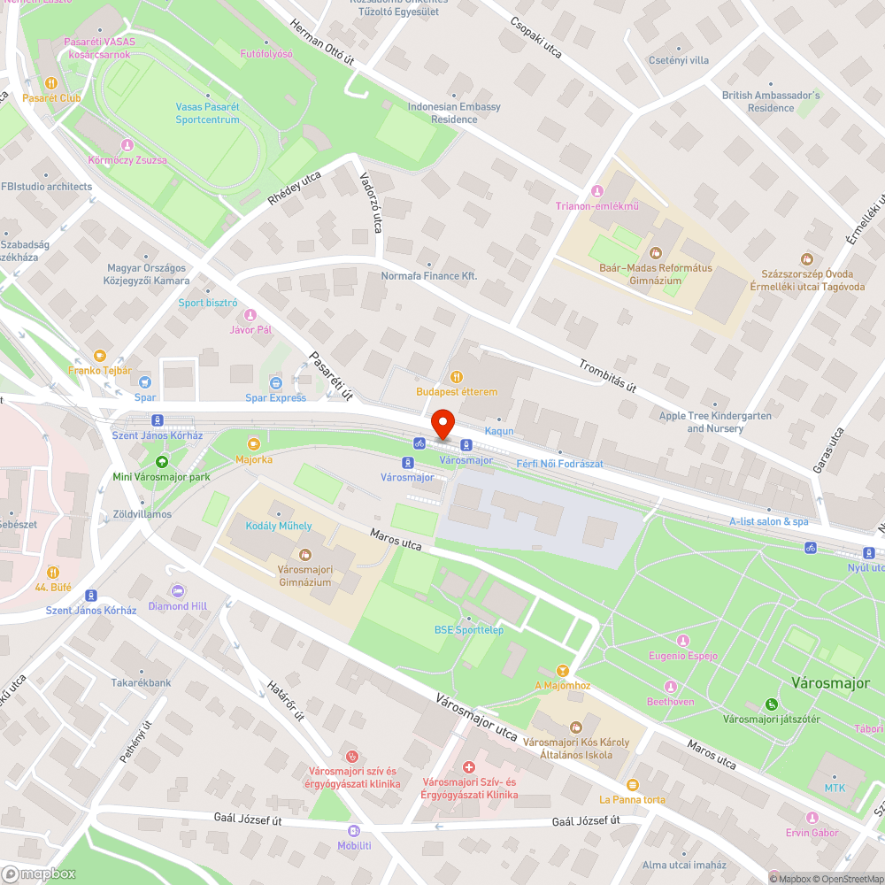 Városmajor bringaút sövénybenövés bejelentés helye