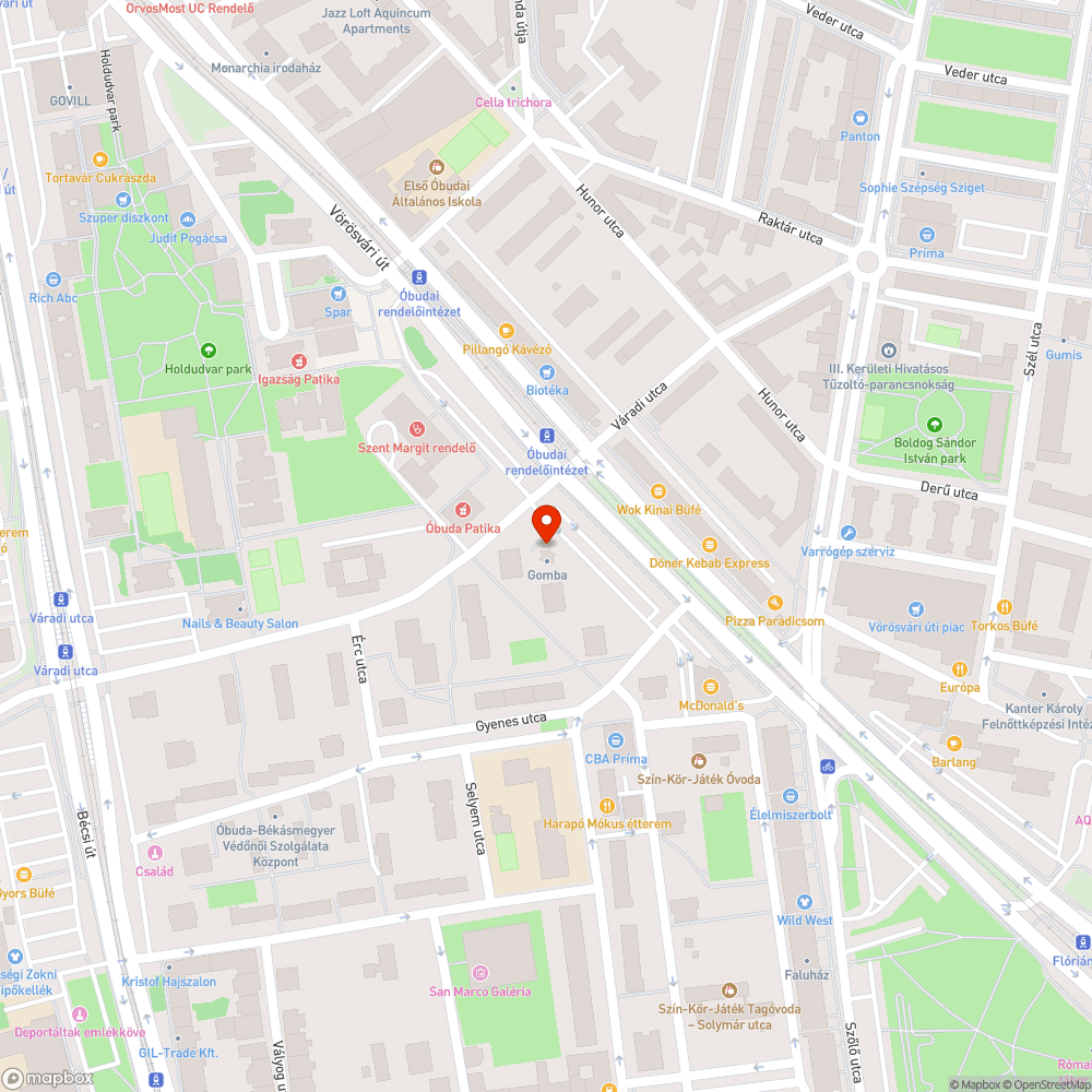 Óbudai gomba bejelentés helye