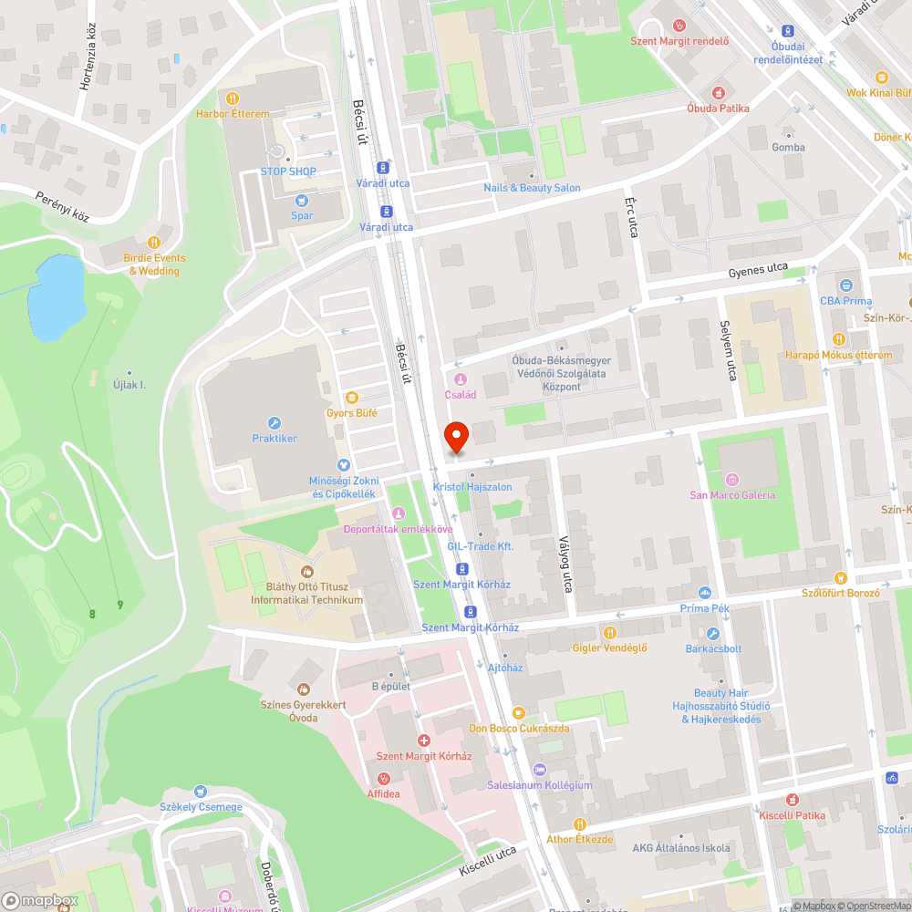 Kátyú a szervízúton bejelentés helye