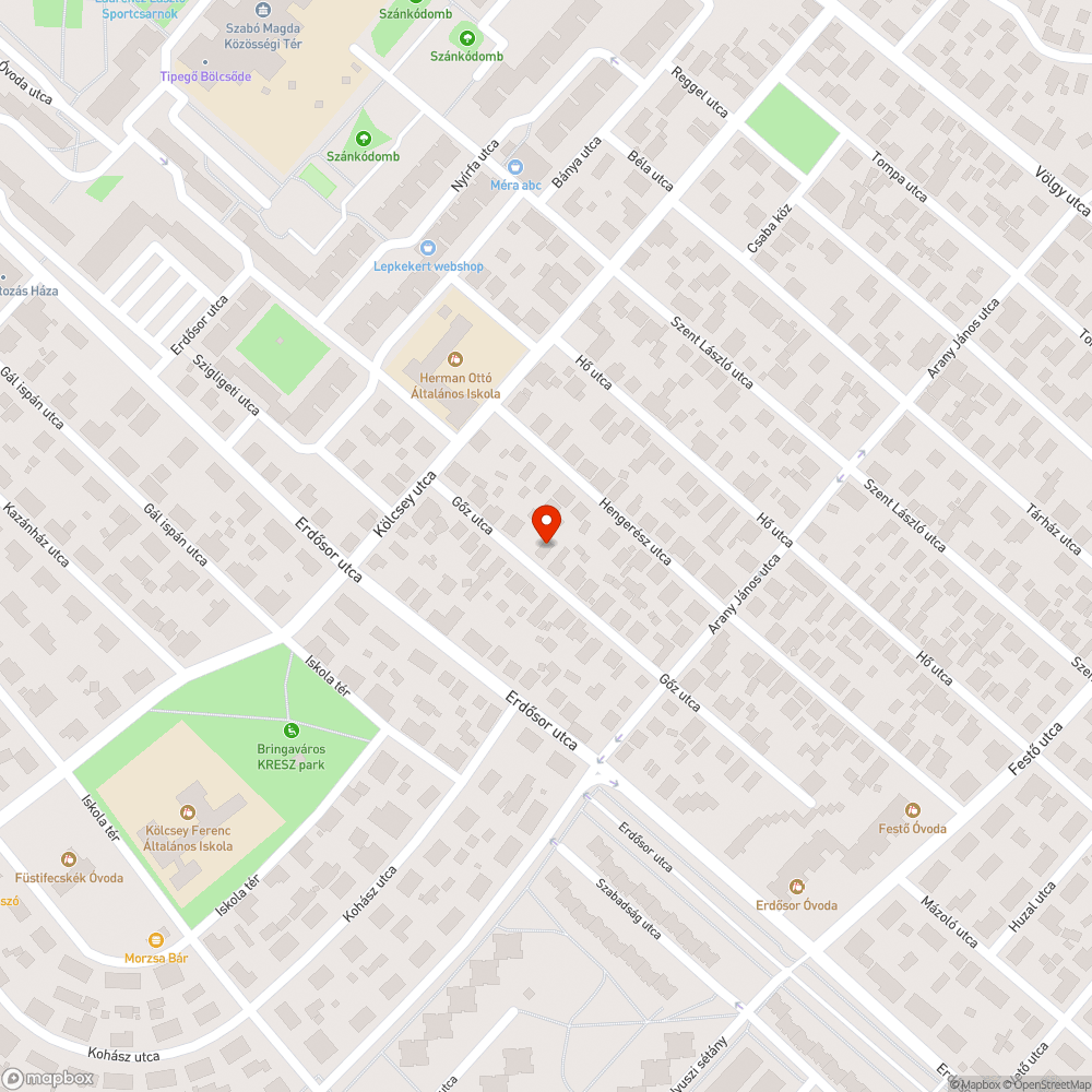 Megdőlt fa bejelentés helye