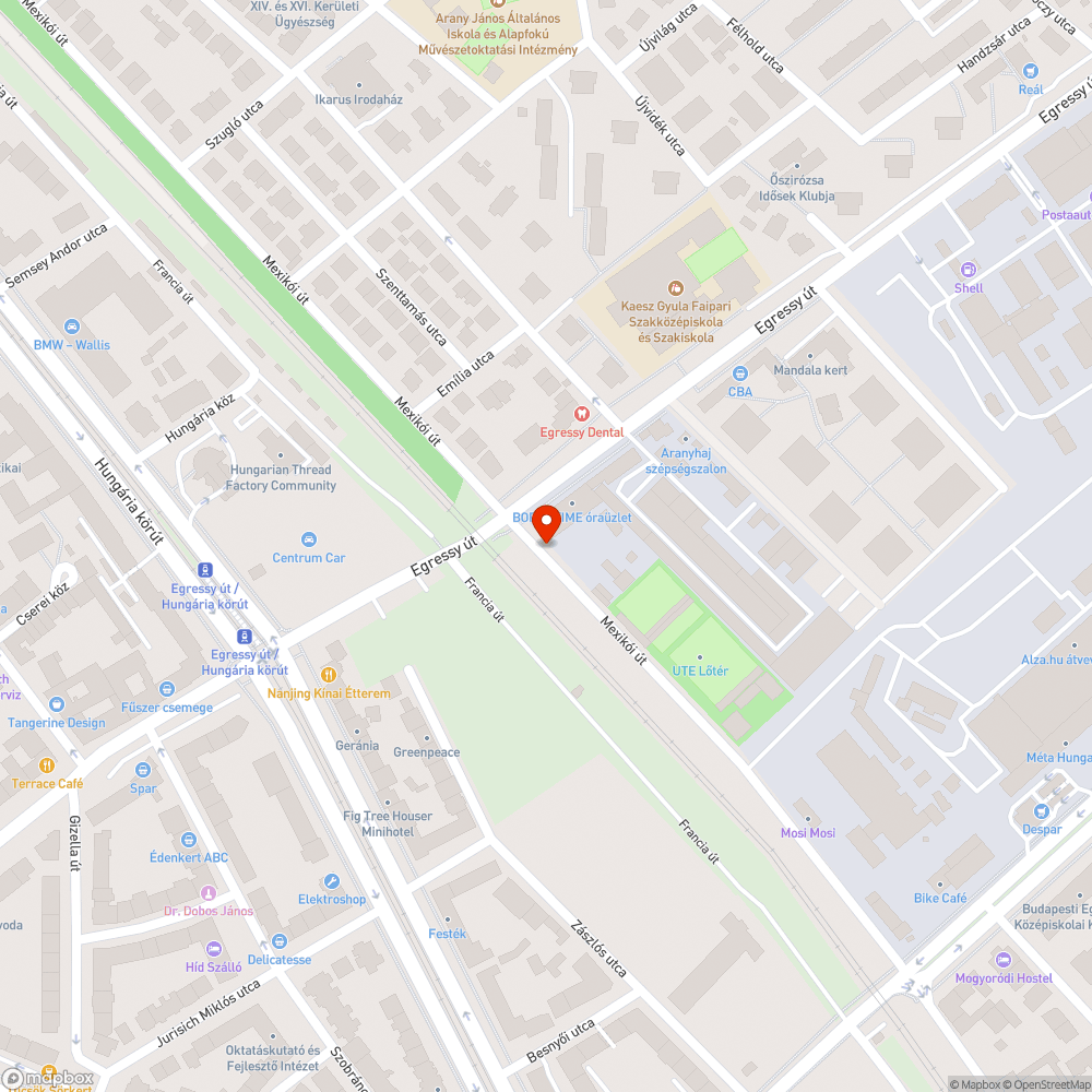 Elhagyott jármű bejelentés helye