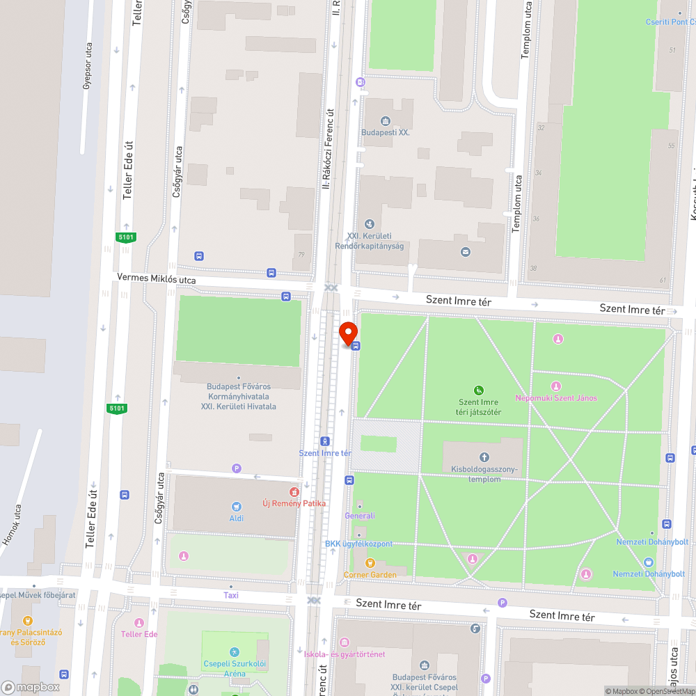 Kisebb kátyú a buszmegállóban bejelentés helye