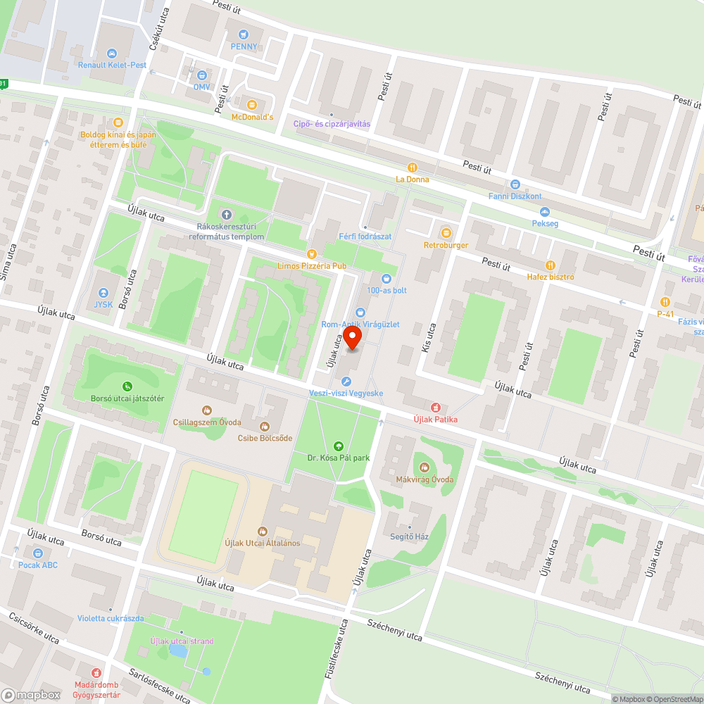 Beszakadt csatorna fedő bejelentés helye