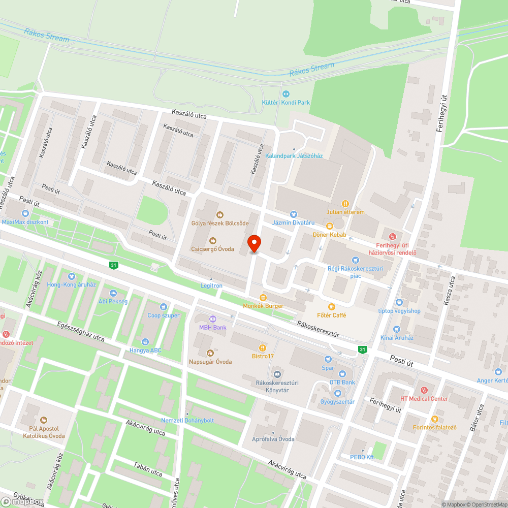 Beszakadt úttest bejelentés helye