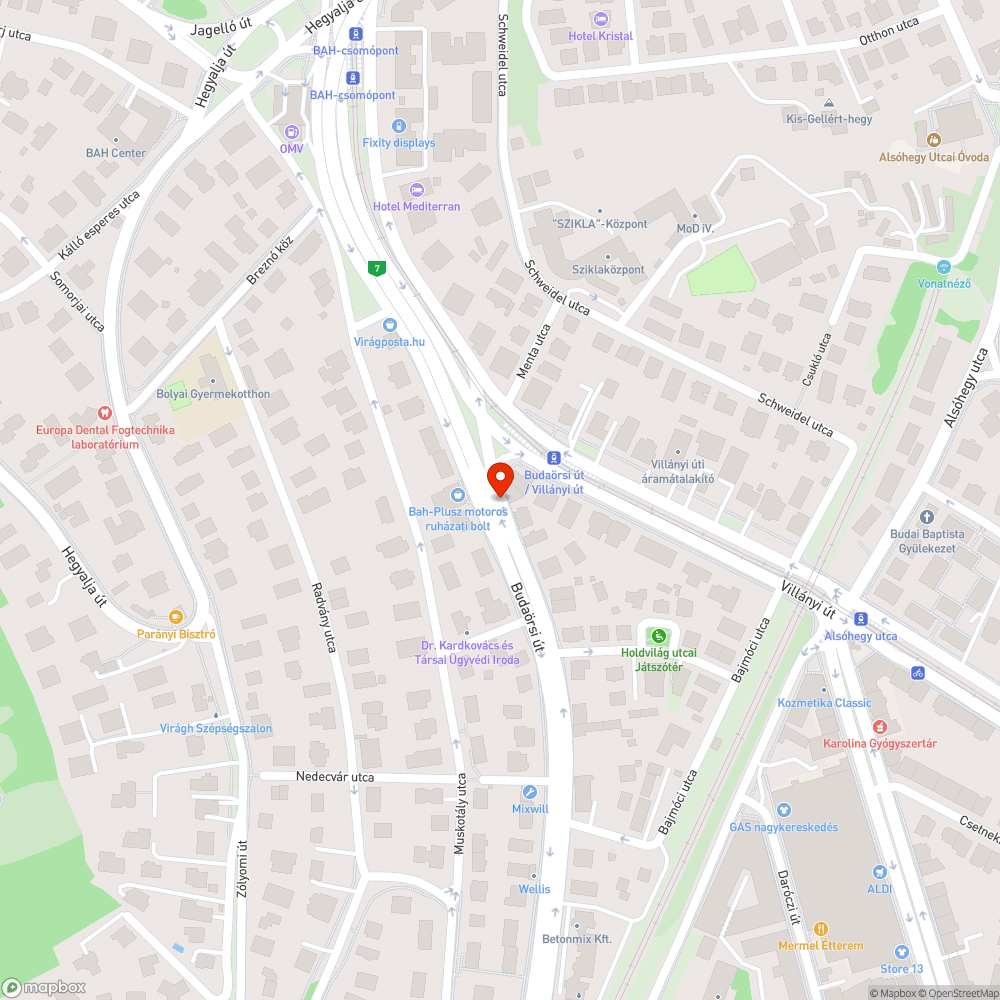 Javasolt sávelhúzás a Budaörsi Villányi sarkon bejelentés helye