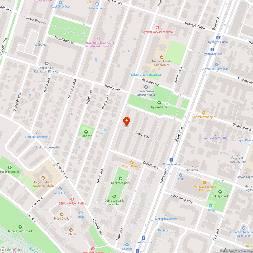 Félig beszakadt járda bejelentés helye