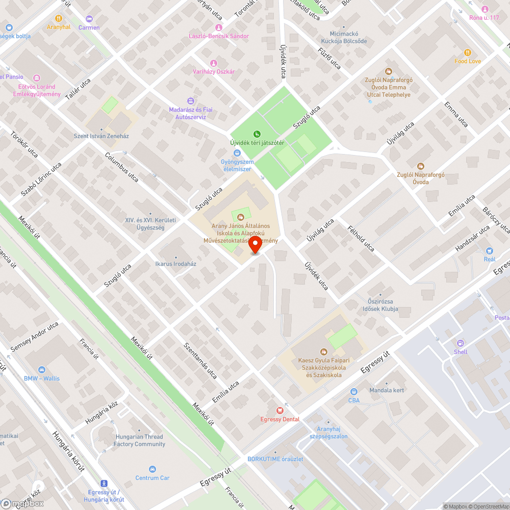 Elhagyott jármű bejelentés helye