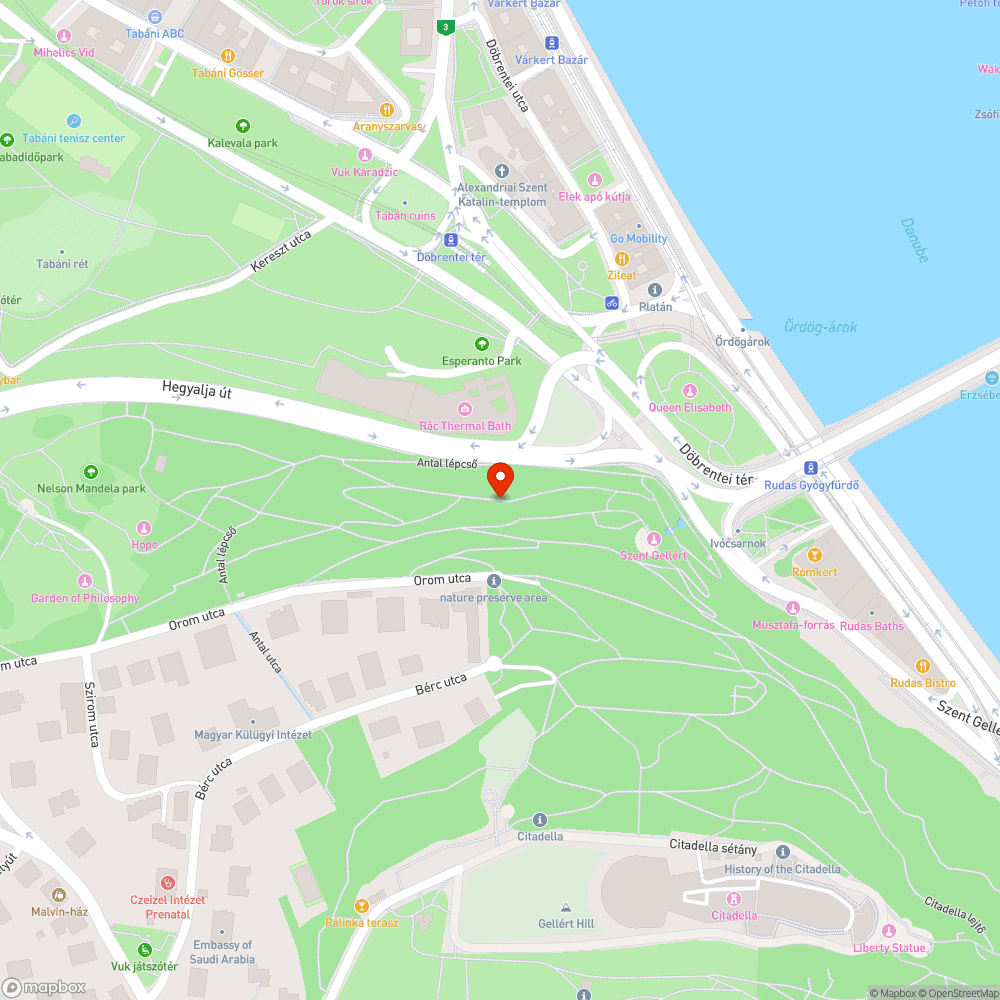 Gellért-hegy, szemét bejelentés helye