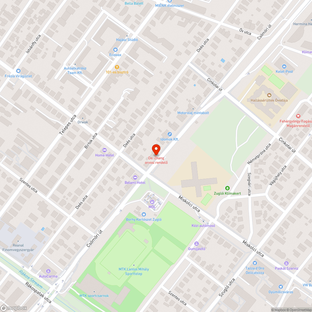 Kiszáradt fa bejelentés helye