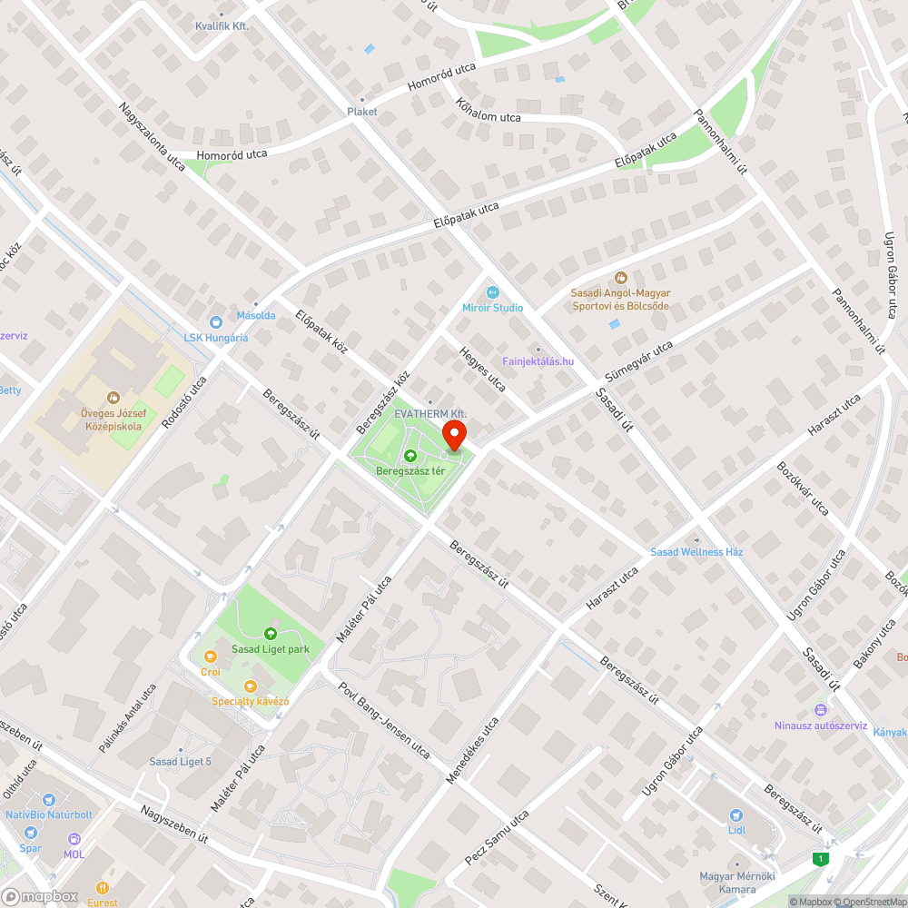 Beregszász téri wc-zés bejelentés helye