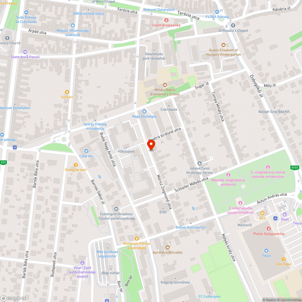 Szűk, jobb kezes utca, nem betartott sebesség (javasolt fekvőrendőr) bejelentés helye