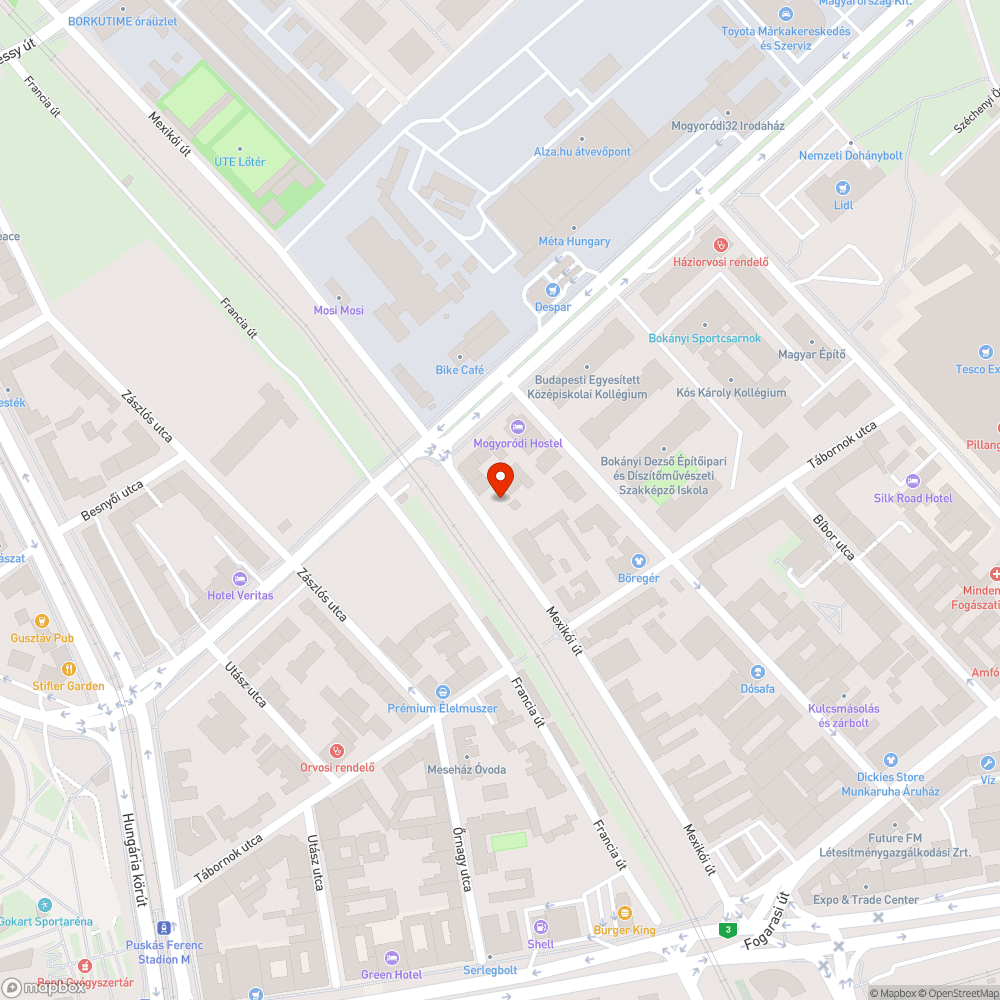 Elhagyott jármű bejelentés helye