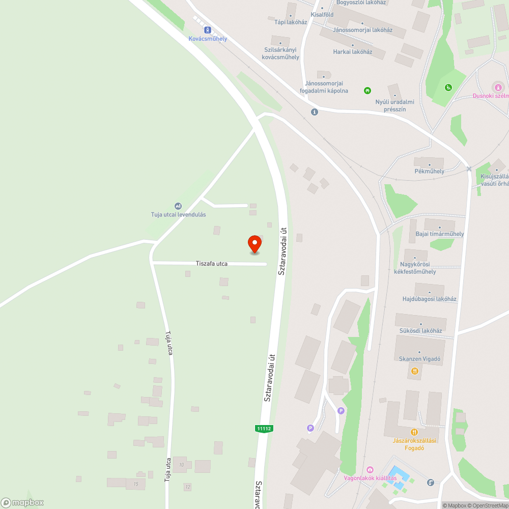 Szivárgó víz a Tiszafa utcában bejelentés helye