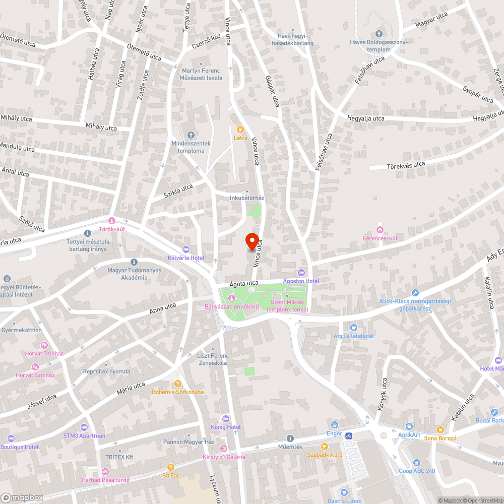 "Botlókövek" a Vince utcában bejelentés helye