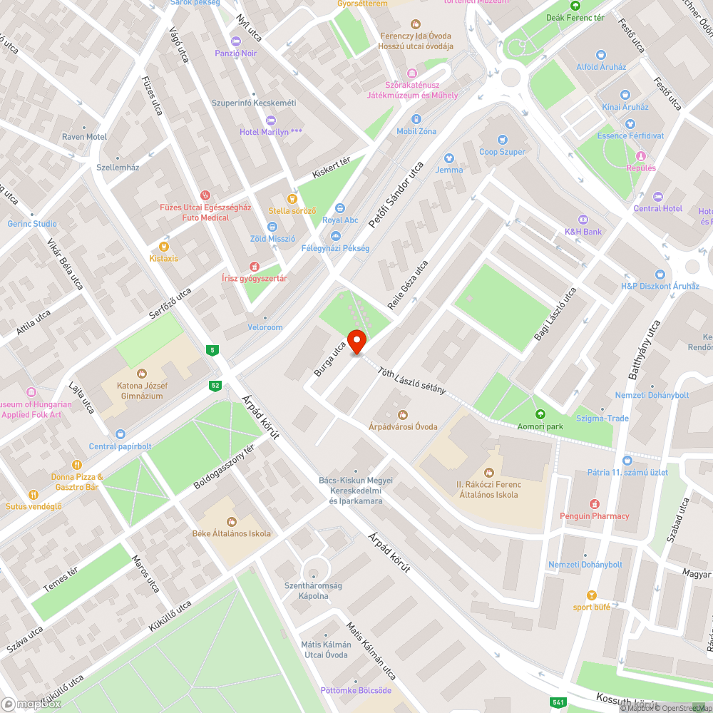 Megsüllyedt úttest bejelentés helye