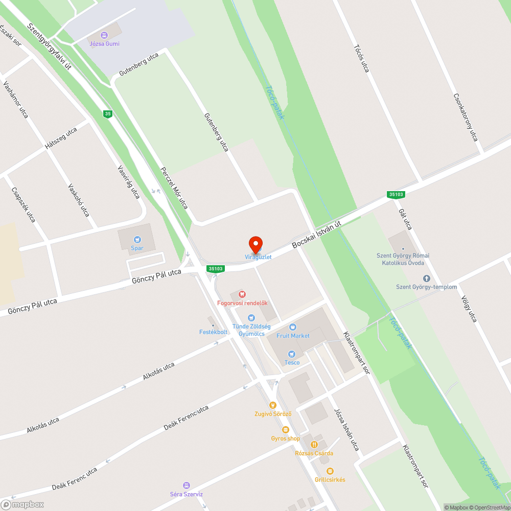 Sérült vízelvezető bejelentés helye