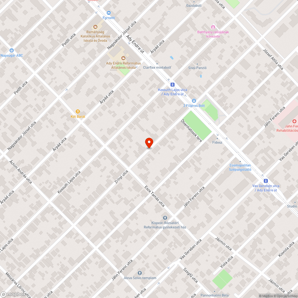 Az utca közepén kátyúk bejelentés helye