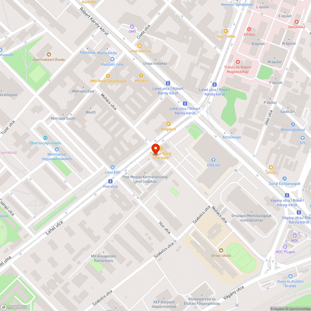 Állatkórház előtti zebrahelyzet bejelentés helye