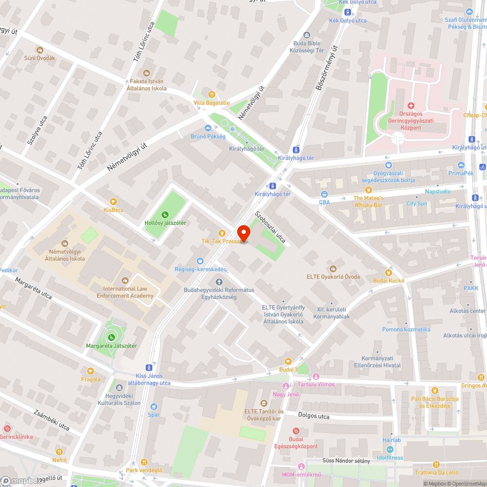 Ferde és kicsi tábla bejelentés helye