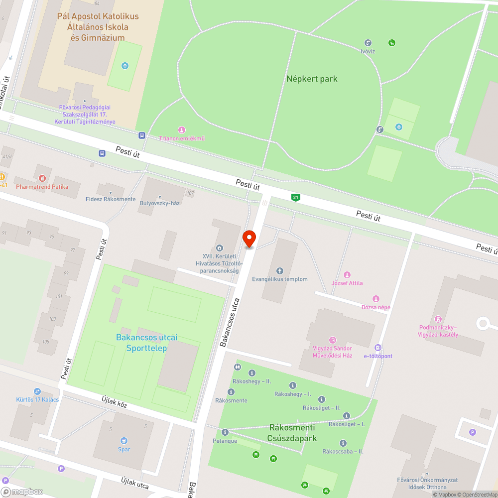 Buszmegálló bejelentés helye