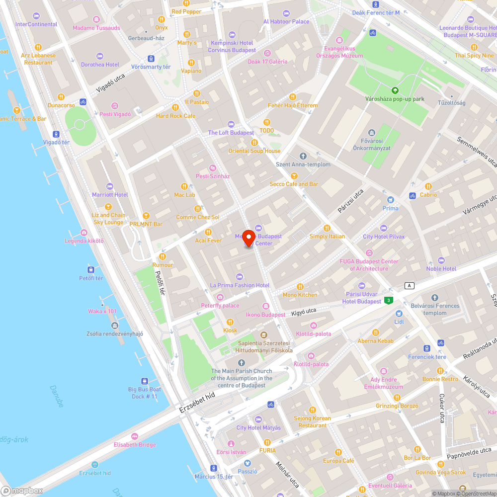 Hiányzó V betű a Váci utcában bejelentés helye