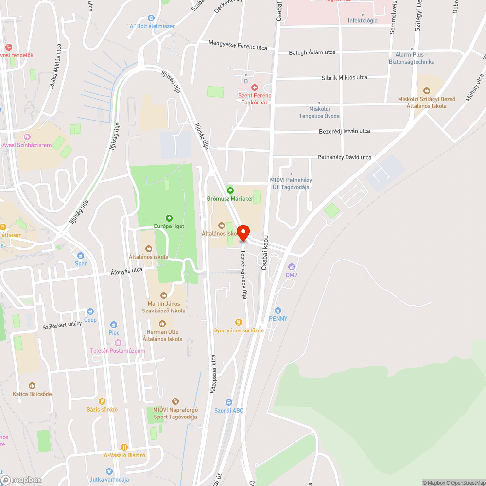 Kátyú bejelentés helye