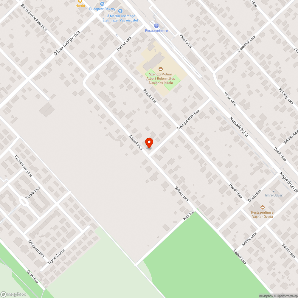 Szövet utcában nincs járdának meghosszabbított vonala bejelentés helye