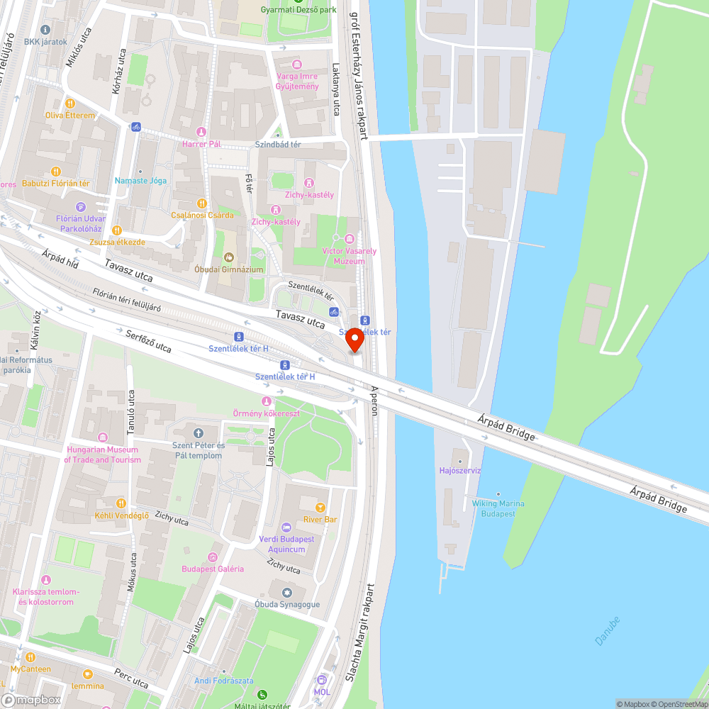 Árpád híd alatt szemét bejelentés helye