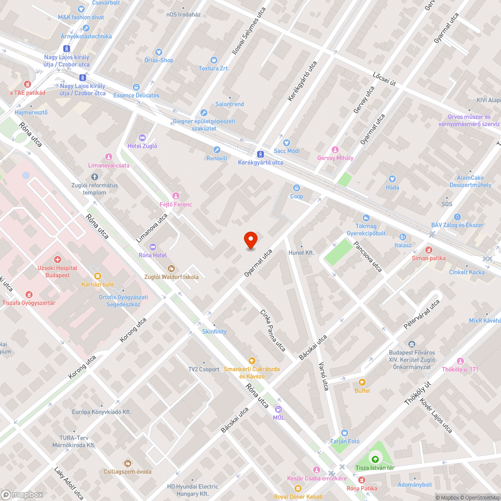 Kátyú a Gyarmat utca 54. előtt bejelentés helye