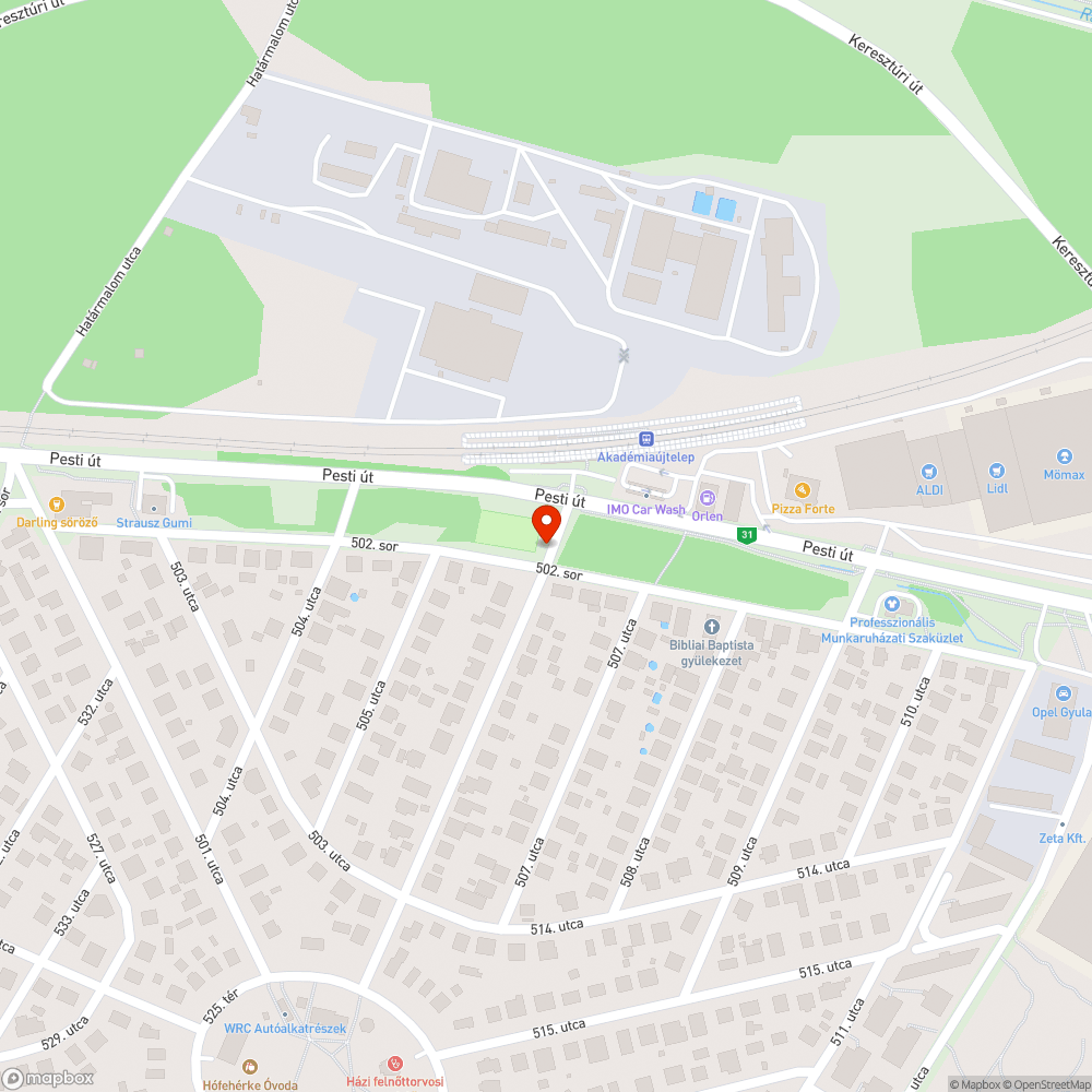 Útjelző bejelentés helye