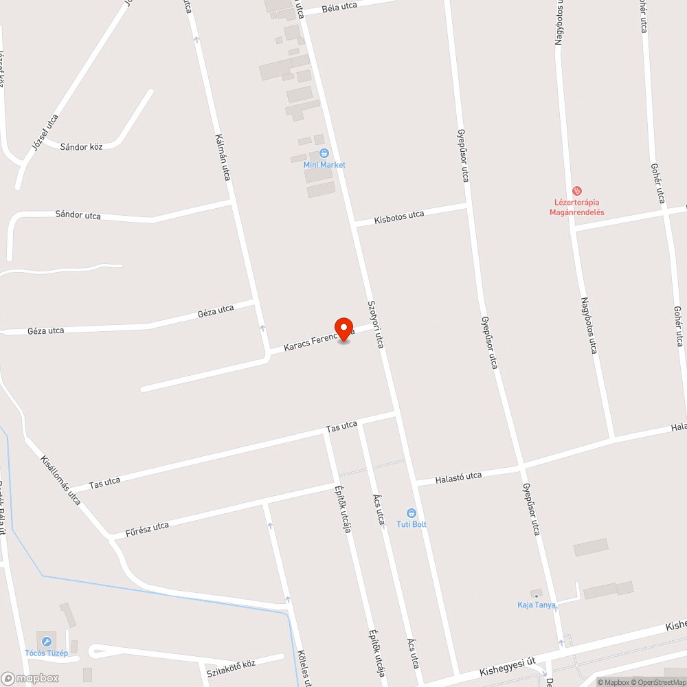 Kátyús utca bejelentés helye