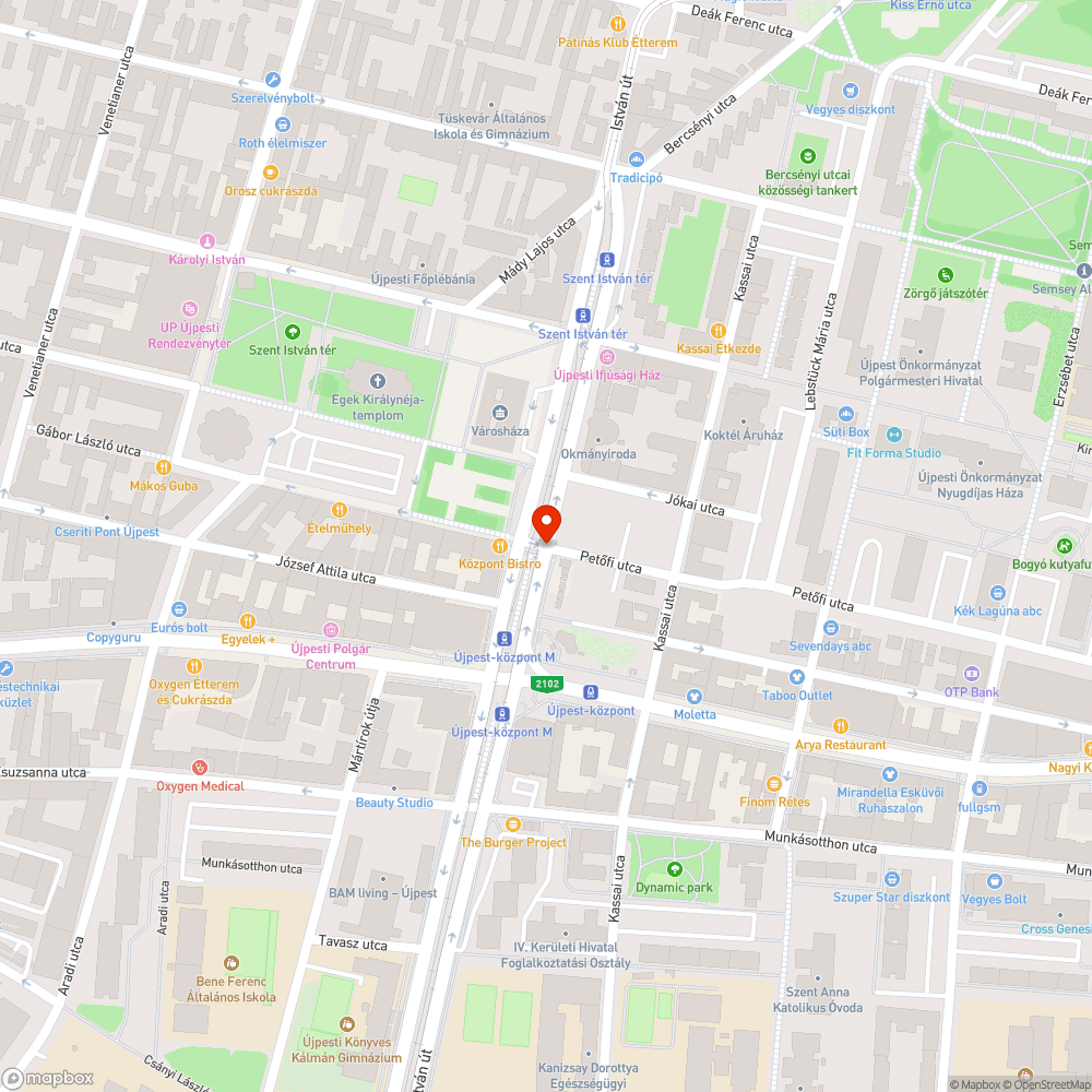 Beszakadó út bejelentés helye