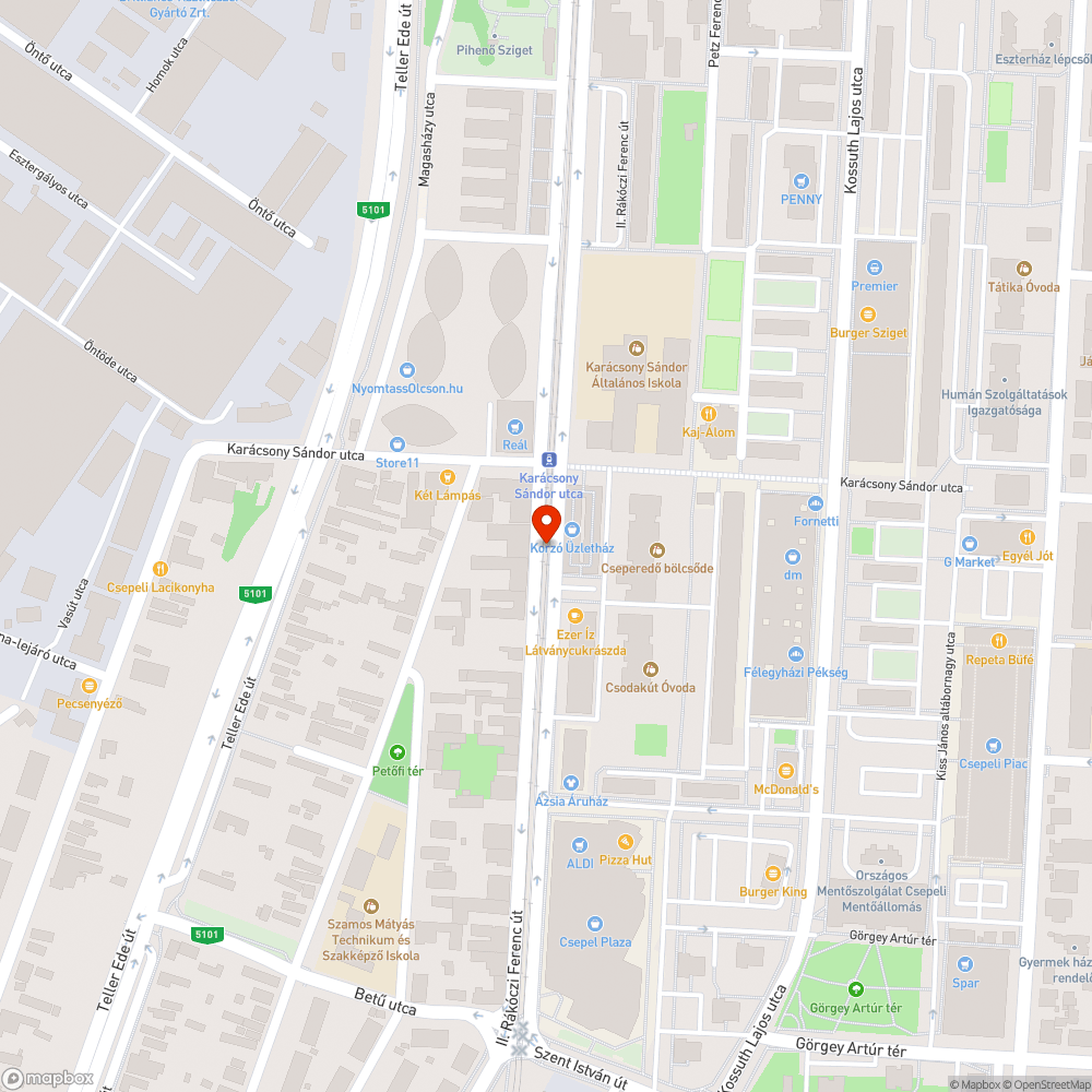 Busz megállóban kátyú bejelentés helye