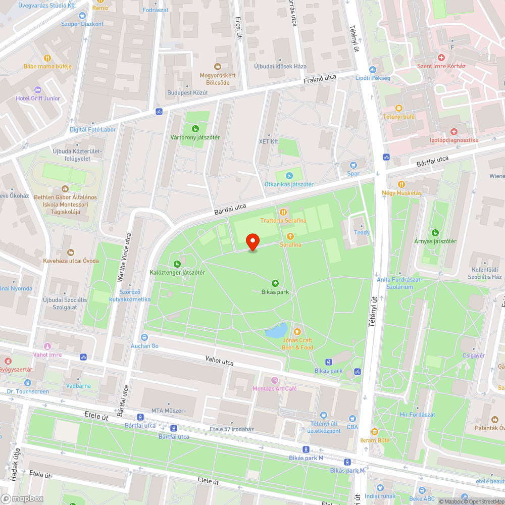 Törött öntöző a Bikás parkban bejelentés helye