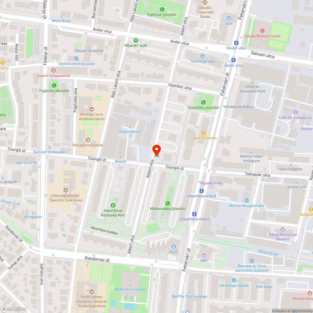 Nemrég felújított park szárad az Albert utcában bejelentés helye