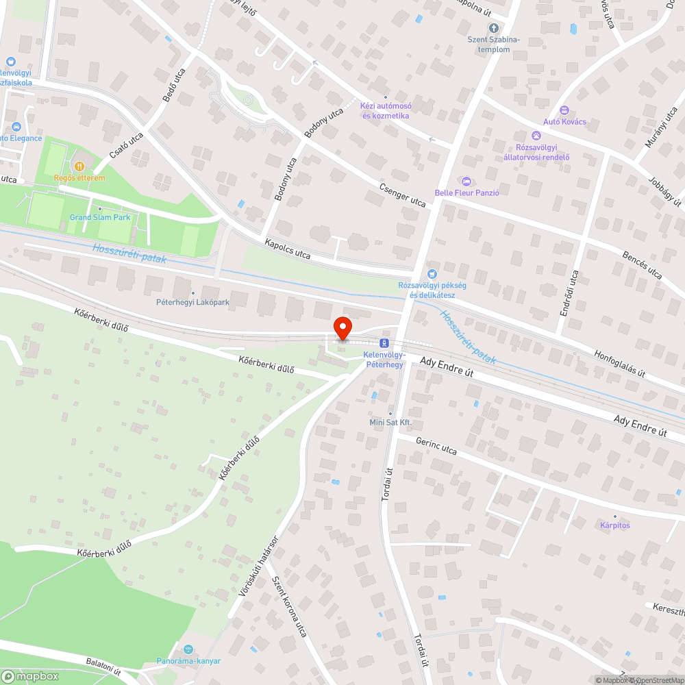 Kelenvölgy-Péterhegy belváros felé vezető megállójában szennyezés bejelentés helye