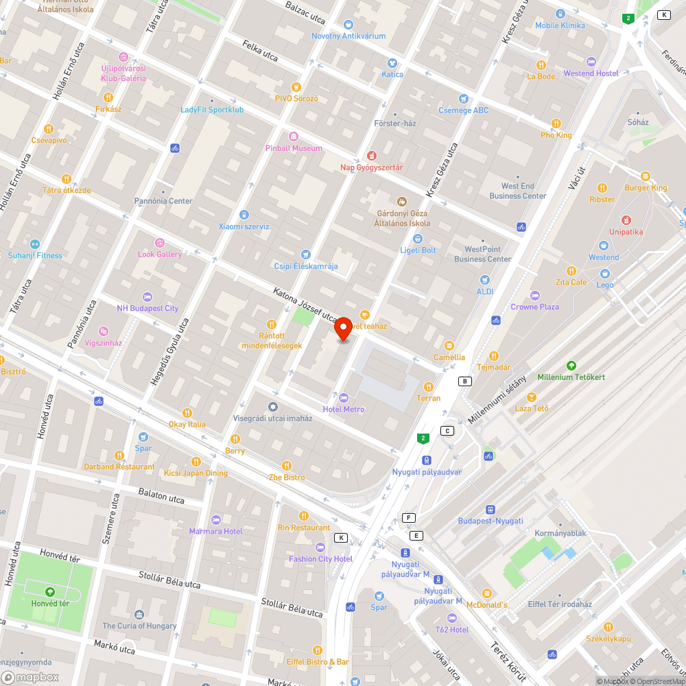 A Katona J. utca 2/d kertje és az előtte levő járda bejelentés helye