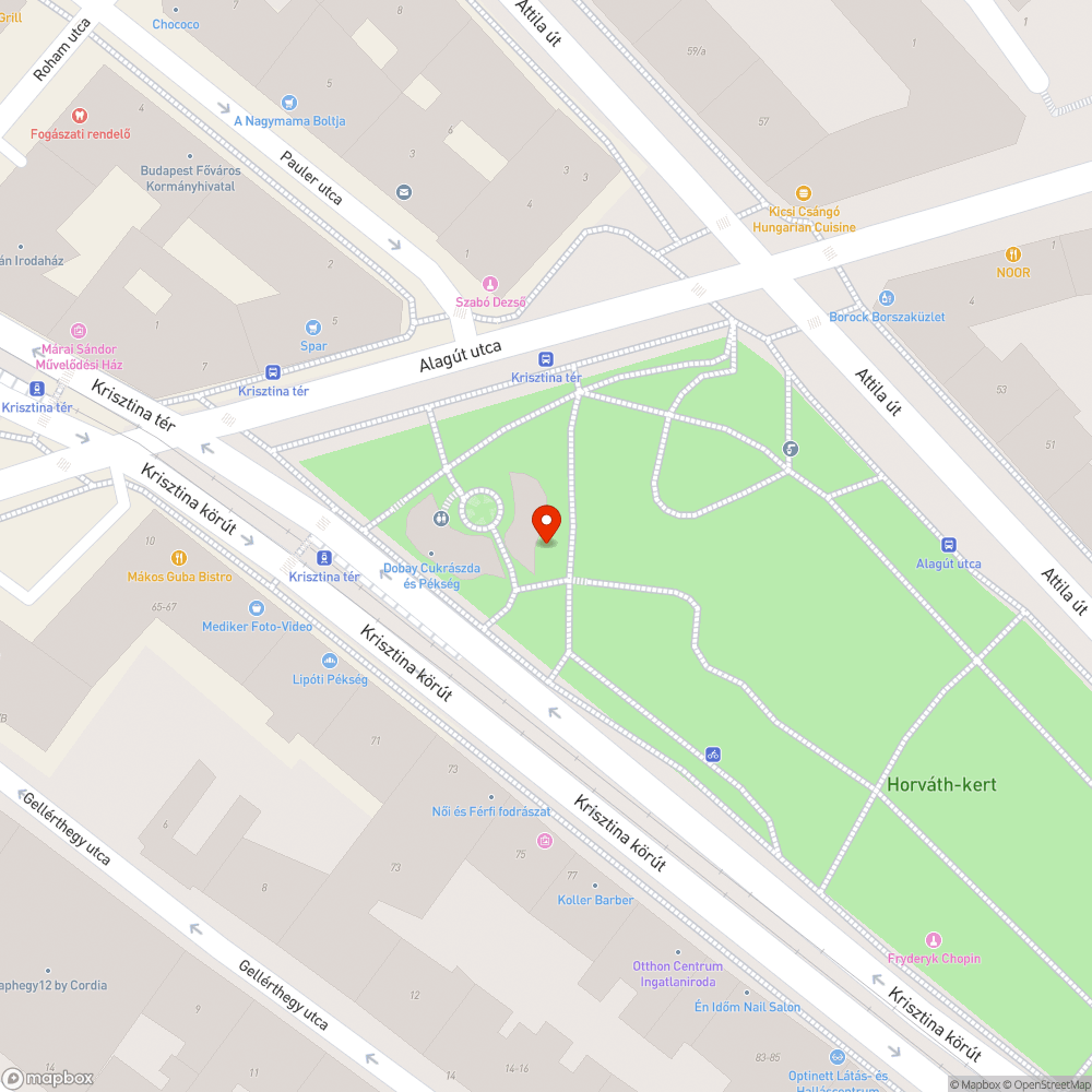 Szemét a padok alatt a Krisztina téren bejelentés helye