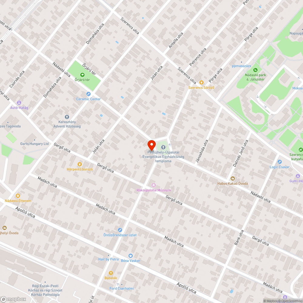 XV. kerület Templom tér hiányzó kuka bejelentés helye