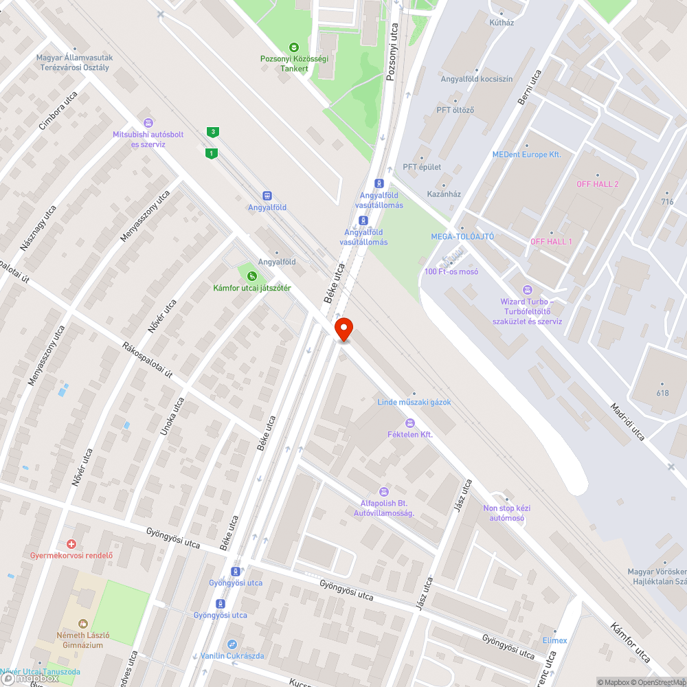 Kiszáradt fa bejelentés helye