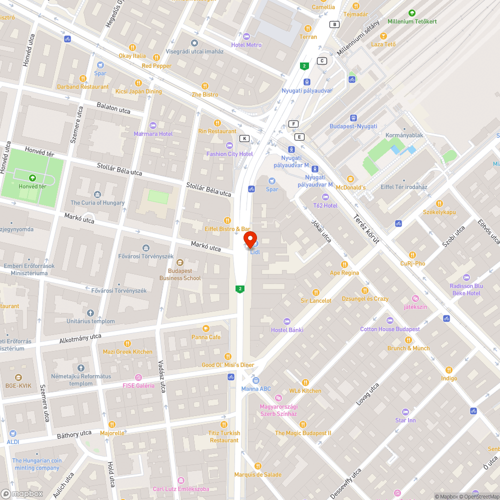 Szemét a Lidl előtt a Bajcsy-Zsilinszky úton bejelentés helye