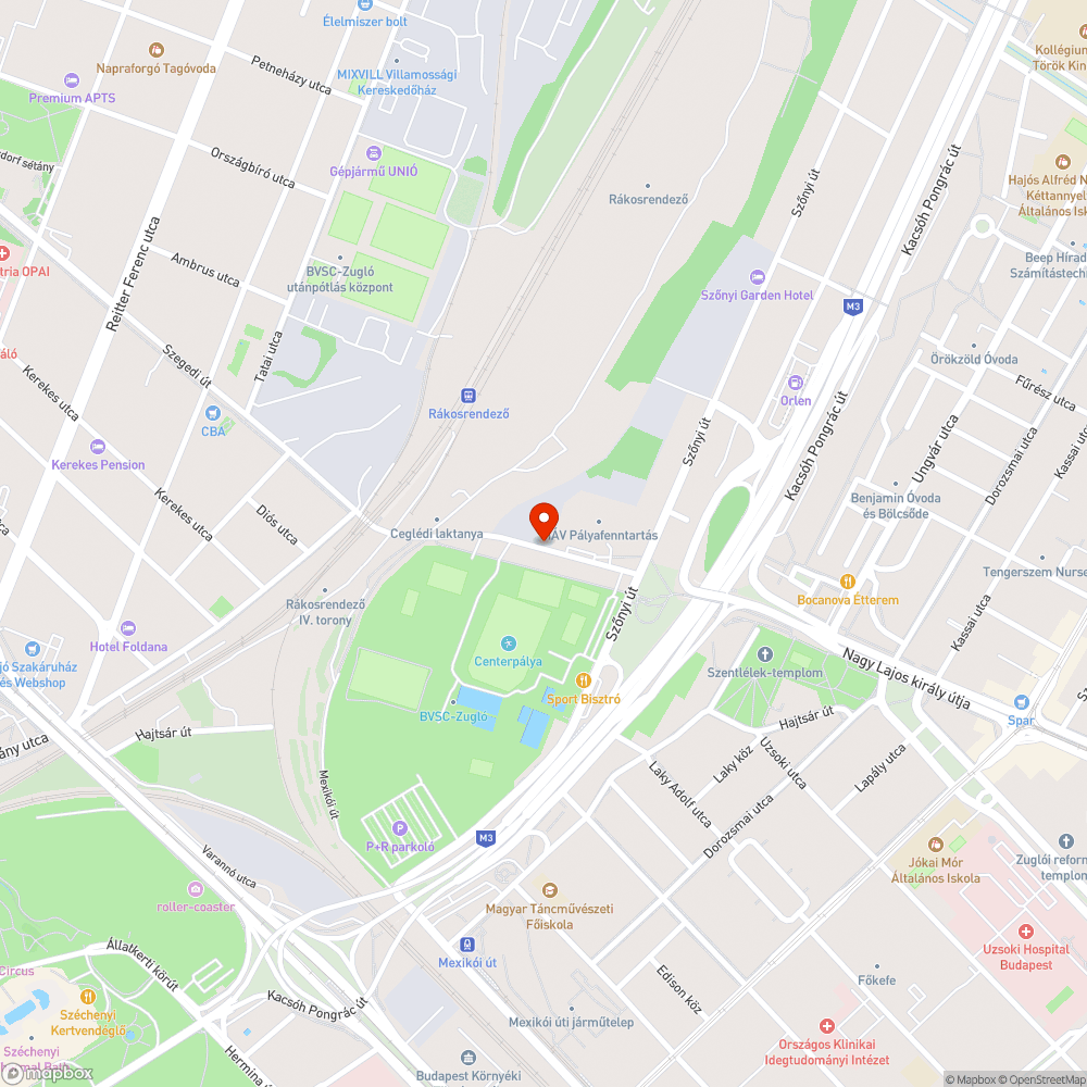 BVSC pálya melletti roncstemető bejelentés helye