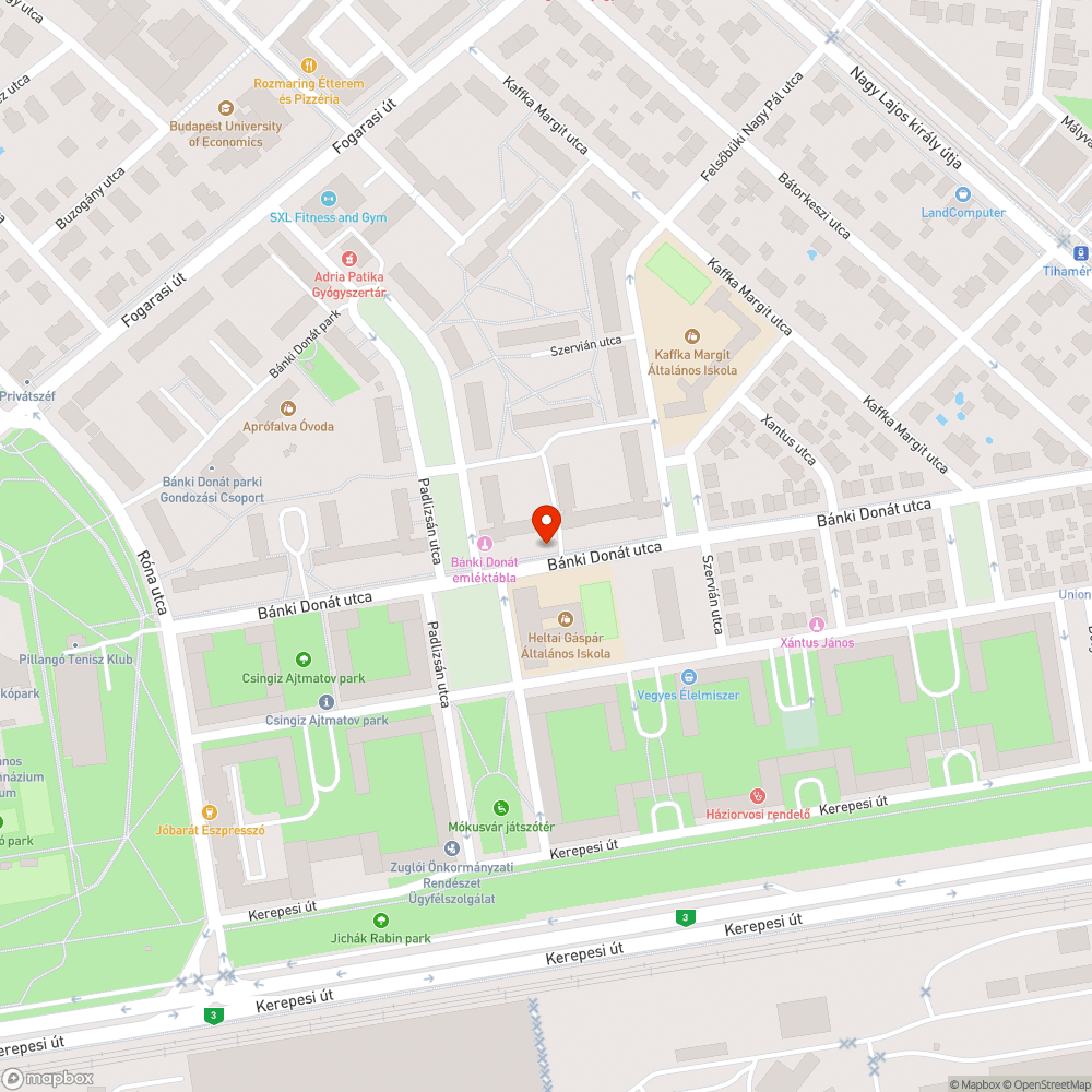 Kátyú bejelentés helye