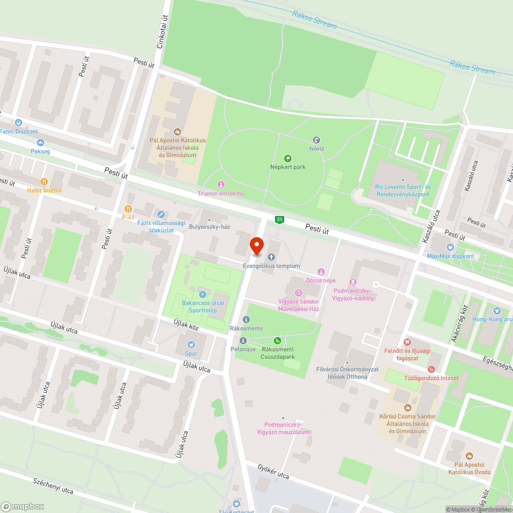 Rozsda bejelentés helye