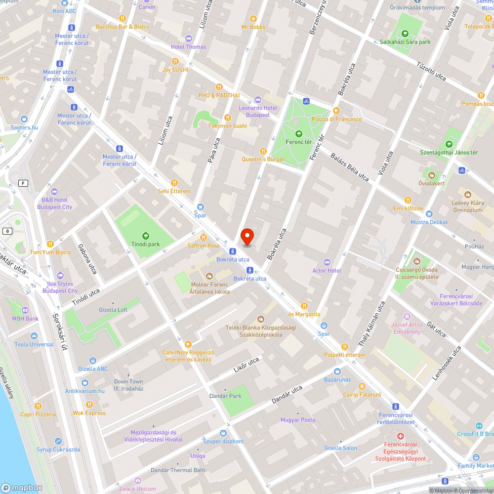 Hiányzó fák a Mester utcában bejelentés helye